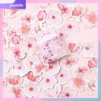 YESMILE 225PCS สีชมพูอมชมพู สติกเกอร์ติดผนัง พีวีซีมีกาวในตัว สติกเกอร์ดอกเชอร์รี่ สติกเกอร์ตกแต่งลาย สติกเกอร์สมุดติดรูป การทำบัตร