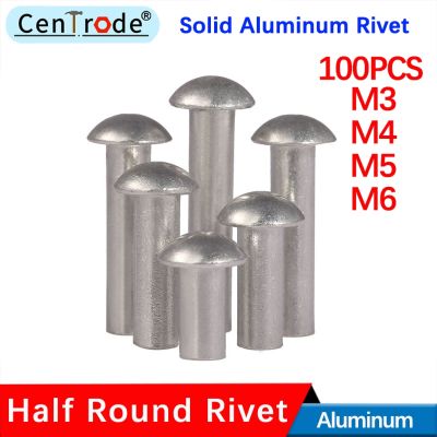 GB867-86 titik semi-bundar kepala aluminium keling padat topi bulat keling aluminium perkusi kuat M3-M6 keling aluminium 100 buah