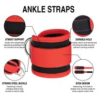 “：】、‘ Cable Ankle Straps For Cable Machines Leg Exercises Double D-Ring Ankle Cuffs For Gym Workouts Glutes Legs Strength