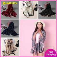 JIYAN2866 Winter Silk Cape Women Scarves Knitted Wrap Lady Shawl Flower Printed Neckerchief