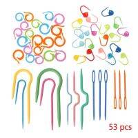 ✐♕ 53 pcs Plastic Crochet Hook Knit Yarn Weave Knitting Needle Clip Marker Tool Set Dropship