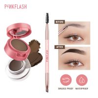 PINKFLASH เจลครีมอายไลเนอร์ 2-in-1 duo effect eyebrow cream &amp; powder gel pomade Eyeliner Waterproof high pigment lasting Multi-uses 3 Colors เขียนง่าย กันน้ำและทนทาน ดินสอเขียนคิ้วเจล