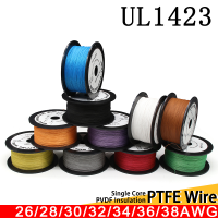 5/10/50M UL1423 PTFE ทองแดงชุบเงินลวด 38/36/34/30/28 /26AWG Micro Fine สูงอุณหภูมิอิเล็กทรอนิกส์ DIY Single Core-GGHJY STORE