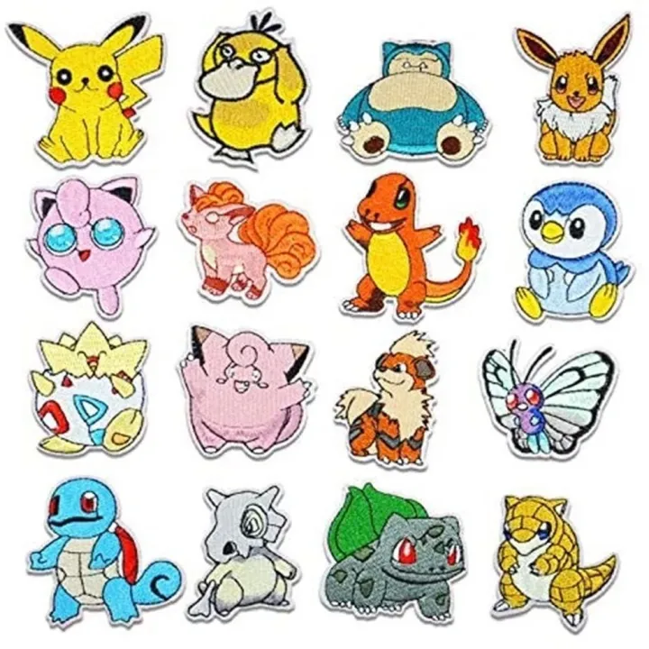 RUANPIN Clothing Accesories 16pcs/pack Iron on Patch Applique Cartoon DIY  Garment Decor Pokemon Cloth Patch Embroidery Patches Pikachu Clothes  Stickers Anime Cloth Patch | Lazada PH