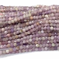 Veemake Purple Kunzite Natural DIY Necklace Bracelets Earrings Gemstones Faceted Irregular Cube Small Beads For Jewelry Making Cables