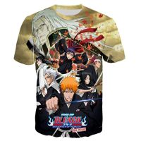 Grim Reaper Bleach เสื้อยืดผู้ชาย 3D อะนิเมะ Kurosaki Ichigo พิมพ์เสื้อยืดฮาราจูกุแฟชั่นผู้หญิงเสื้อผ้าแขนสั้น XS-5XL