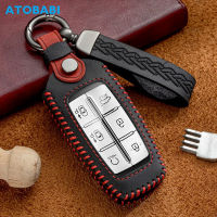 HushdgLeather Car Key Case สมาร์ทรีโมท Fobs Protector พวงกุญแจผู้ถือผิวสำหรับ Hyundai Genesis GV70 GV80 2019 G80 G70 2021 2022Kouh