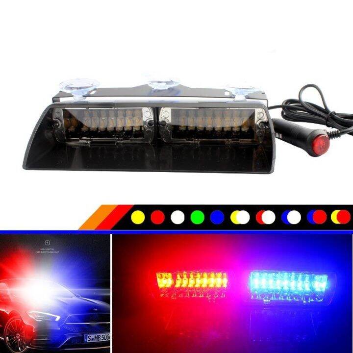 12v Rgb 16 Led High Intensity Emergency Hazard Warning Strobe Lights Suction Cups For Police Law