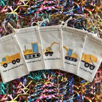 【CC】 5pcs you had loads of fun thank gift bags Construction Excavator Truck boy first 1st 2nd 3rd Birthday decoration