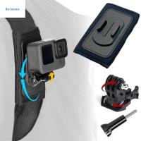 BEIMOUS กระเป๋าเป้สะพายหลังสำหรับ Dji Action 3,สำหรับ GoPro 11ฉากยึดอะแดปเตอร์กล้องถ่ายภาพ360องศากระเป๋าเป้สะพายหลังขายึดกล้องโกโปรคลิปหนีบหน้าอกกล้องแบบหนีบคลิปหนีบกล้องคาดไหล่