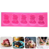 ROSENICE【Low Price】 1 ชิ้นน่ารัก Fondant Mold แม่พิมพ์เค้ก Snowman เป็นมิตรกับสิ่งแวดล้อม DIY Mould (Rosy)