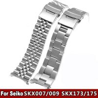 Original high quality✾▪◑ สำหรับ Seiko 5 สแตนเลสสตีล 20 มม. 22 มม. สายกีฬาผู้ชาย srpd skx007/skx009 SRPD63K1 jubilee สร้อยข้อมือปลายโค้ง