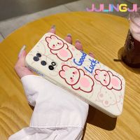 Jjlingji เคสสำหรับ Realme 7 5G เคสแฟชั่น Realme V5 5G เคสกระต่ายโชคดีบางเคสมือถือด้านข้างขอบสี่เหลี่ยมเคสซิลิโคนเคสนิ่มเคสป้องกันการกระแทก