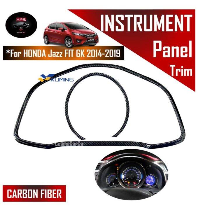 Xuming Honda Jazz/Fit GK GK3 GK5 Car Dashboard Speedometer Instrument Panel Trim CARBON FIBER
