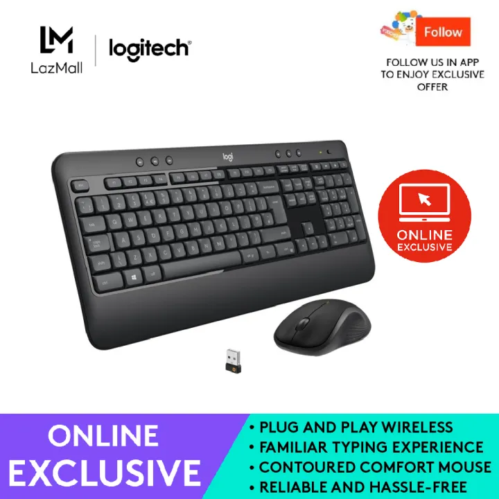 Logitech Mk540 Wireless Keyboard And Mouse Combo For Windows 2 4 Ghz Wireless With Unifying Usb Receiver Wireless Mouse Multimedia Hot Keys 3 Year Battery Life Pc Laptop Lazada Singapore