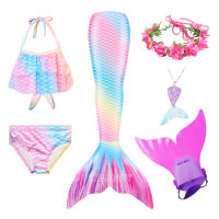 Kids Girls Swimming Mermaid Tail Cosplay Children Halloween Party Costume Swimsuit Monofin Fantasy Swimsuit Monofin Fin Xmas