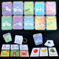 Montessori Children Cognition Cards Baby Learn English Word Card Flashcards Kids Early Educational Toys Cognitive Training Gift Flash Cards