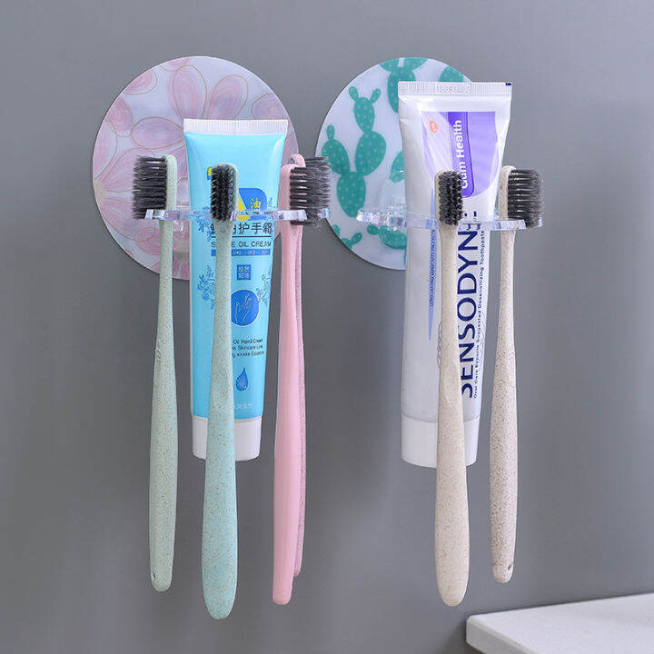 1pc-self-bathroom-dispenser-adhesive-organizer-rack-tool-storage-plastic-toothbrush-toothpaste