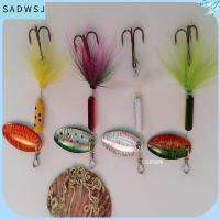 SADWSJ 4Pcs โลหะสำหรับตกแต่ง เหยื่อตกปลาโลหะ 4สีค่ะ พร้อมตะขอขนนก ล่อจิ๊กกิ้งโลหะ แบบพกพาได้ เหยื่อตกปลาข้อเหวี่ยง เหยื่อล่อตกปลา เครื่องมือสำหรับตกปลา