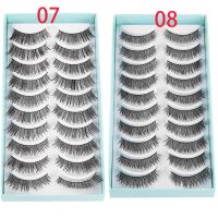 ORAMCURRENT SKONHED 10 Pairs High Quality False Eyelashes Eye Makeup Thick Long Eye Lashes Extension Fashion Natural Soft Hair Handmade Wispy