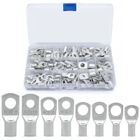 120CPS Various Automotive Soldering Connector Kits Tinned Copper Ring Crimp Wire Terminal Bare Cable Battery Terminal