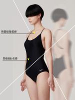 Bikinihi Swimsuit Hot Springs Ins Conservative Slim Cover Belly Swimsuit Sports One-Piece Swimsuit Female Summer Black