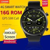 LZAKMR 2023ใหม่ AMOLED 1.39 "KC08หน้าจอ4G สมาร์ทวอท์ชผู้ชาย Wifi Android OS GPS SmartWatch 16G ROM Music ซิมโทรสำหรับ Huawei VernaAbig