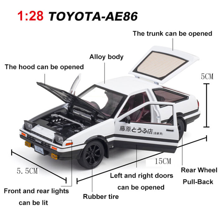 ใหม่128เริ่มต้น-d-toyota-ae86รถ-diecasts-ของเล่นรถการ์ตูน-miniature-scale-รุ่นรถดึงกลับของขวัญเด็ก