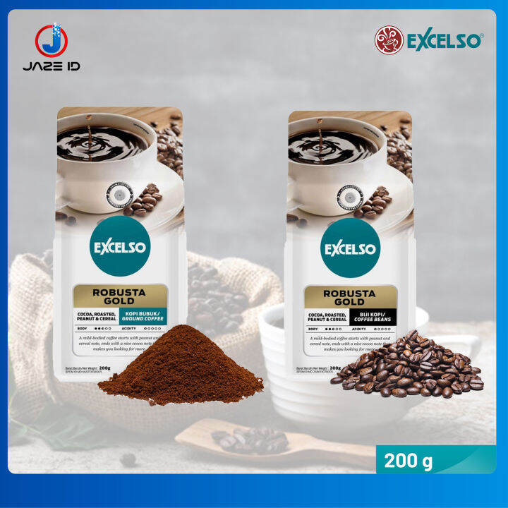 Excelso Robusta Gold Coffee Kopi Biji Bubuk Gram G Gr Beans Lazada Indonesia