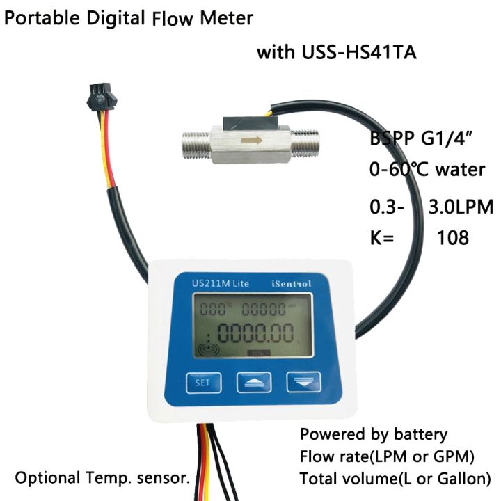 Portable Digital Flow Meter US211M Lite And USSHS41TA 0.33L/Min