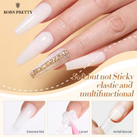 BORN PRETTY 15Ml สีใส Non Stick Hand Extension เล็บยูวีเจลแกะสลักดอกไม้เล็บ Shaping Nail Extension สีชมพู Nude Solid Nail Art Polish