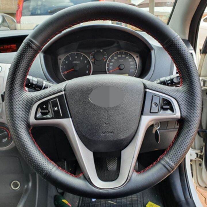 hot-cppppzlqhen-561-ปลอกหุ้มพวงมาลัยสีดำหนังเทียมเย็บมือสำหรับ-hyundai-solaris-verna-i20-accent