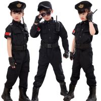 ✑℗ Children Traffic Special Police Halloween Carnival Party Performance Policemen Uniform Kids Army Boys Cosplay Costumes 110-160CM