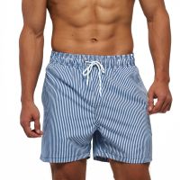 3XL 4XL Big Size Shorts Men Board Stripes Dry Boardshort Beach Swim Trunks Swimwear Mens Wear