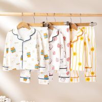 Spring Autumn Children Pajamas Boys Girls Long Sleeve Two Pieces Cotton Sleepwear for Kids omewear Night Suits