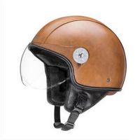 Helmet PU Leather Mens womens Motorcycle Retro Vintage Casco Motorbike Riding Half Helmets