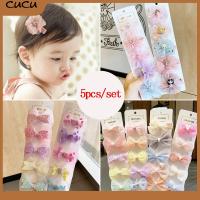 CUCU 5PCS ปิ่นปักผม สีสัน หวาน กิ๊บติดผม กิ๊บติดผม กิ๊บติดผมโบว์ ลูกไม้