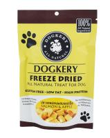 Dogkery ฟรีซดราย ปลาแซลม่อนผสมแอปเปิ้ล ขนมสุนัข บำรุงขน/ผิวหนัง ทานได้แม้สุนัขแพ้ง่าย (30g)