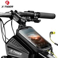 X-TIGER Rainproof Cycling Bag Shockproof Reflective Bike Bag Frame Front Phone Case Touchscreen MTB Bicycle Bag Accessories