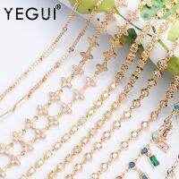 YEGUI C78jewelry accessoriesdiy chain18k gold plated0.3 micronszirconhand madejewelry makingdiy chain necklace50cm/lot