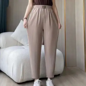 Ginza6 Korean high waist pants for women casual crop straight suit