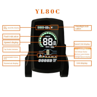 Ebike YL80C LCD Meter แผงควบคุมอัจฉริยะแสดงผลสำหรับ Ebike Controller ปลั๊กกันน้ำ Connector