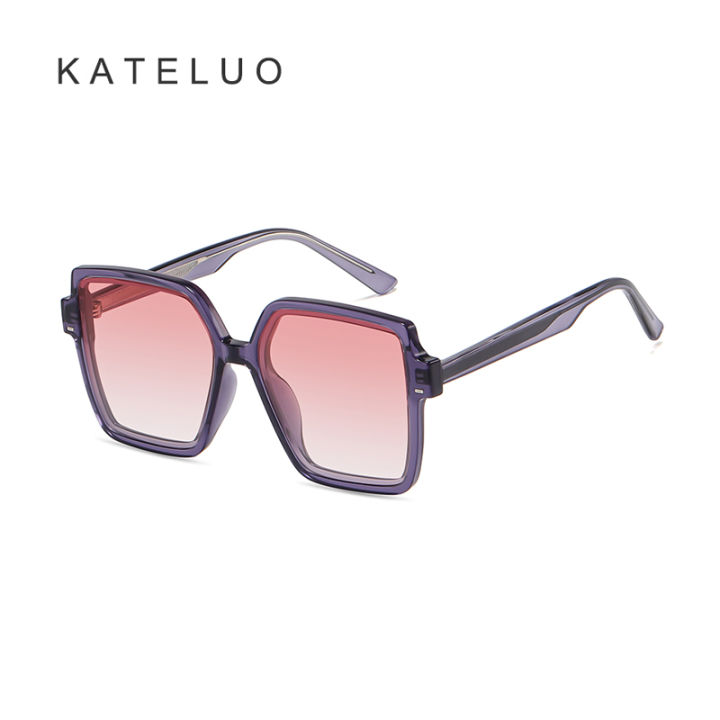 กล่อง-kateluo-a0729แว่นตากันแดด-polarized-ผู้หญิง-tr90ขนาดใหญ่สแควร์-gradient-เลนส์กระจก-travel-กระจกบังแดด