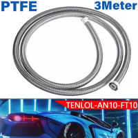 AN10 3เมตรสากลติดตั้งกับรถยนต์ท่อ304สแตนเลสถัก PTFE E85แข่งท่อเบรกท่อน้ำมันเชื้อเพลิงสายน้ำมันคูลเลอร์ท่อ