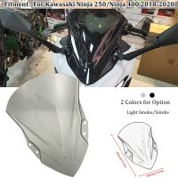 กระจกบังลมสปอร์ตทัวร์ริ่งมอเตอร์ไซค์สำหรับ Kawasaki Ninja 400 250 2018 2019 2020 Ninja400อุปกรณ์เสริม Ninja250