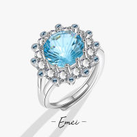 Santa Maria Aquamarine Ring, Personalized Luxury European Diamond Zircon Ring