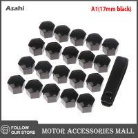 Asahi Motor 20pcs 17/19mm WHEEL LUG NUT Center ฝาครอบ + เครื่องมือถอดชิ้นส่วนรถทั่วไป