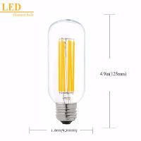 GANRILAND E27 Edison LED Night หลอดไฟ T45 Tubular Dimmable Long Filament หลอดไฟ6W 2200K E26 E27ฐานตกแต่งจี้ไฟ