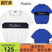 Korean MALBON GOLF Golf Mens Short-Sleeved T-Shirt Knitted Polo Shirt 23 Years Spring And Summer New Bottle