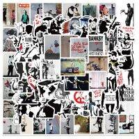 สติกเกอร์ติดสติ๊กเกอร์กราฟฟิตี Banksy ถนนศิลปะ67ชิ้นสติกเกอร์รูปกระเป๋าสเก็ตบอร์ดติดโทรศัพท์รถจักรยานยนต์รถของเล่นสติกเกอร์ตลก